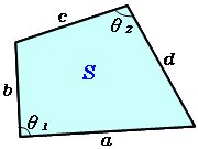 四角形の面積（4辺と対角の和から）